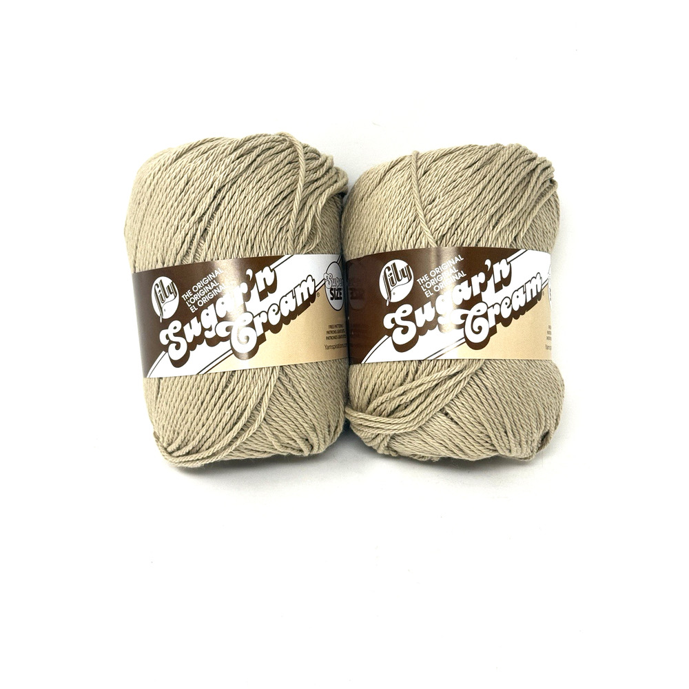 Lily Sugar 'n Cream Cotton Yarn 4oz Lot of 2 Jute